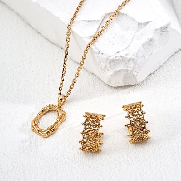 ✨ Artisan Original Gold Lace Filigree Hoop Earrings | S925 Sterling Silver - Picture 6 of 7